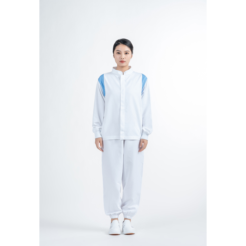 肩鑲色食品中領分體服 羅紋款