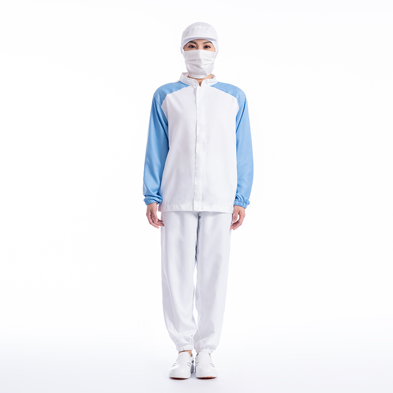 袖鑲色食品中領分體服