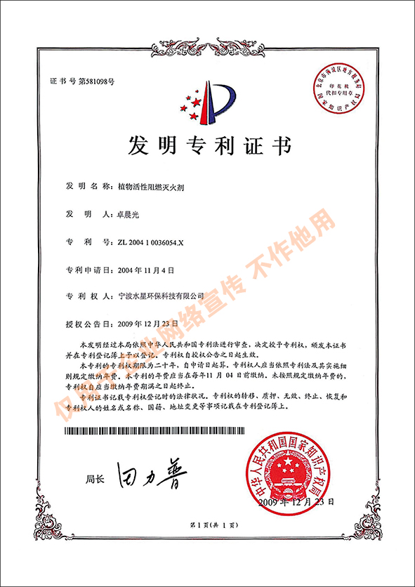 中国发明专利证书