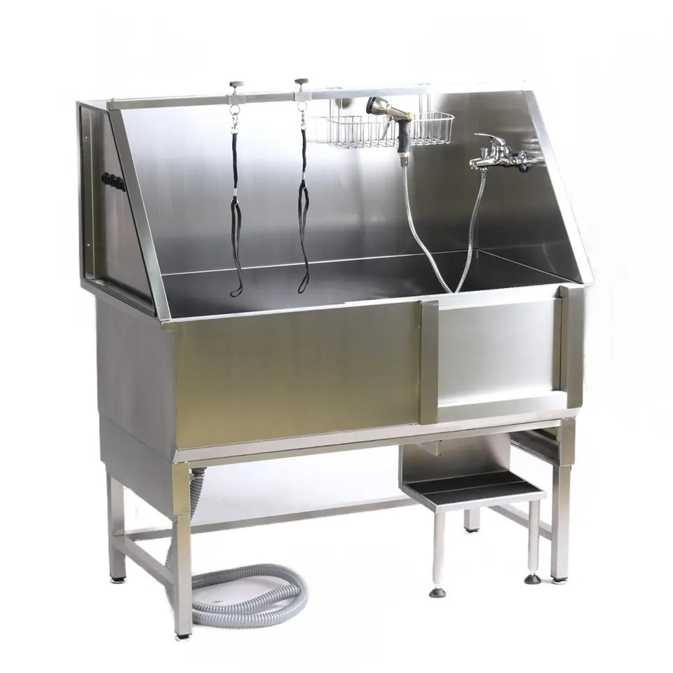 BTS-231 Stainless-Steel Professional Pet Bathing Tub with right-side door