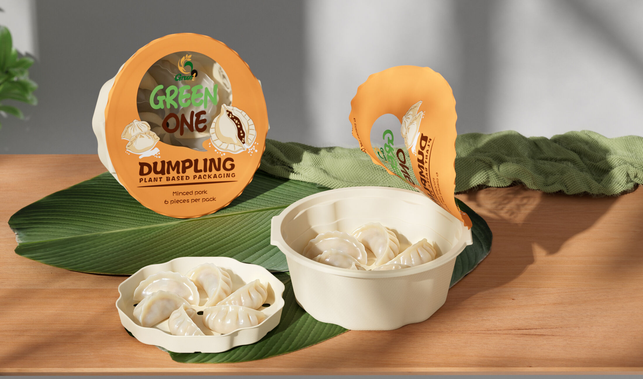 Green1 Molded‑Fiber Multi‑Functional Double‑Layer Drainable Dumpling Paper Container
Product Description:This dedicated container holds 6 dumplings. Crafted from virgin bagasse plant‑fiber base with food‑grade water‑&‑oil‑resistant coating. Its double‑layer drain design achieves wet‑dry separation, draining condensed moisture to prevent dumpling sogginess and preserve authentic texture.
Composed of main bowl and removable draining insert. Available as full set or separate components. It features ≥7 mm widened heat‑seal rim, U‑shaped step sealing structure and internal safety clearance, fully compatible with automatic film heat‑sealing lines for robust leak‑proof sealing and reliable peel‑off performance.
Reinforced annular ribs deliver outstanding deformation resistance for cold‑chain freezing, stack compression and long‑distance delivery. Offered in natural and off‑white finishes to match diverse brand visuals. Beyond steamed/frozen dumplings, it is also suitable for noodles, fresh produce and ready...