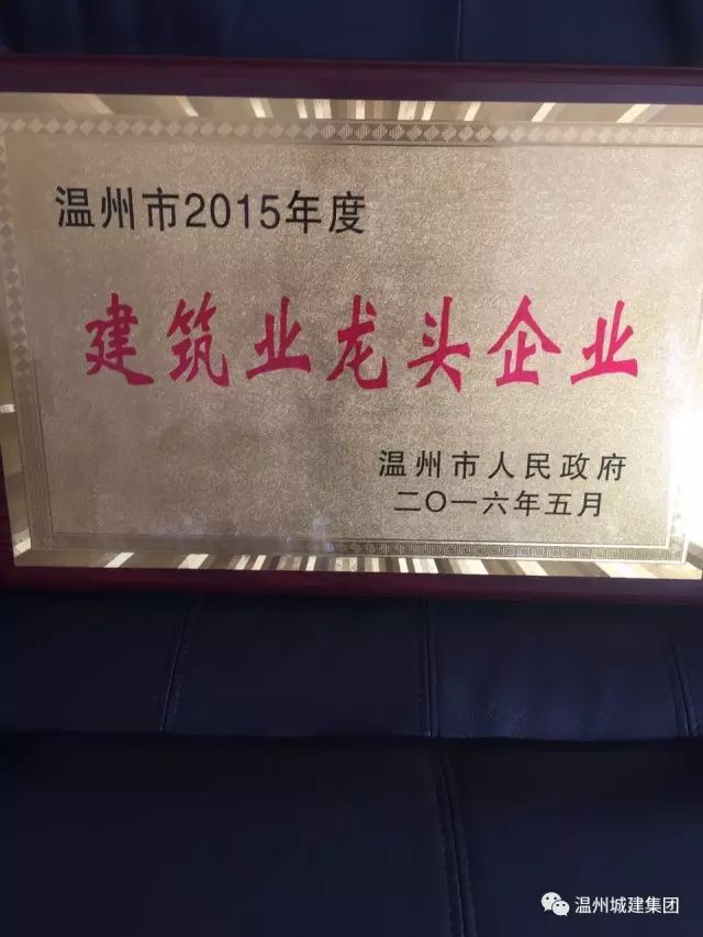 【喜報(bào)】熱烈祝賀城建集團(tuán)被評(píng)為“溫州市2015年度建筑業(yè)龍頭企業(yè)”