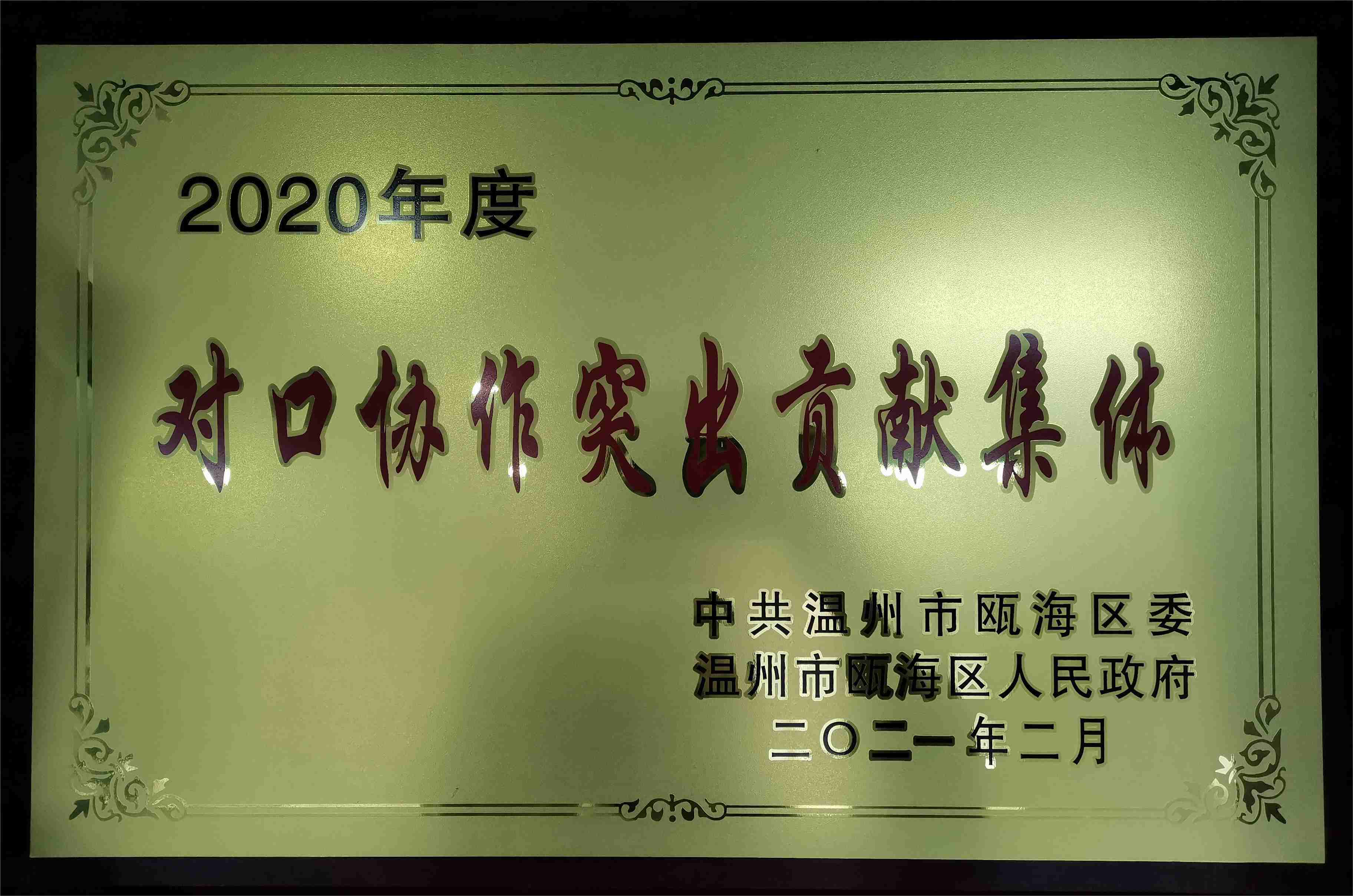2020年度 對口協(xié)作突出貢獻集體