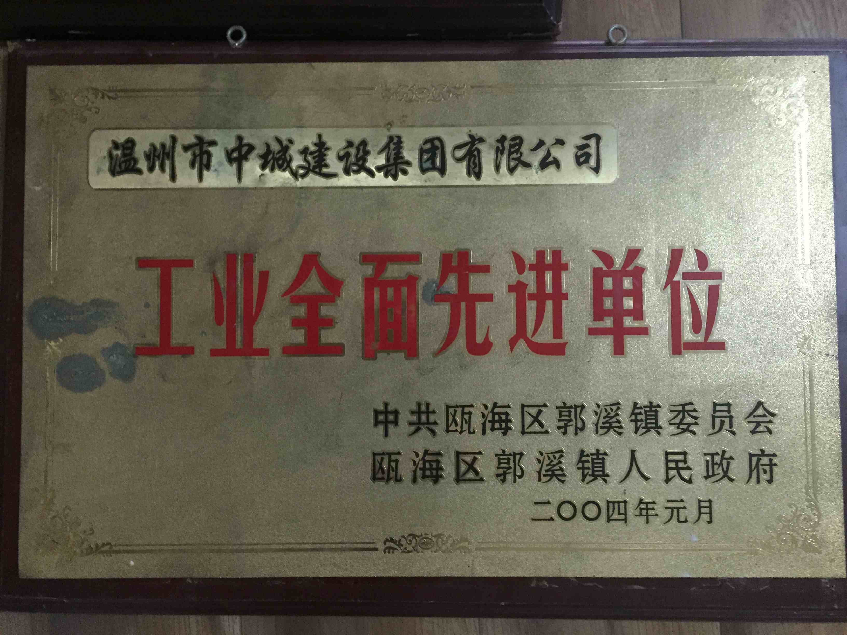 2004年度 工業(yè)全面先進單位