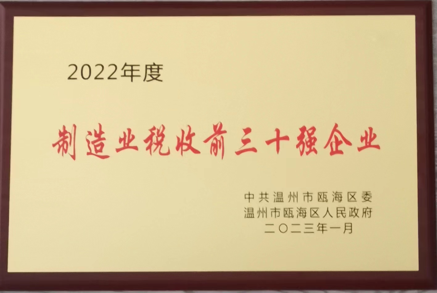 2022年度 制造業(yè)稅收前三十強企業(yè)