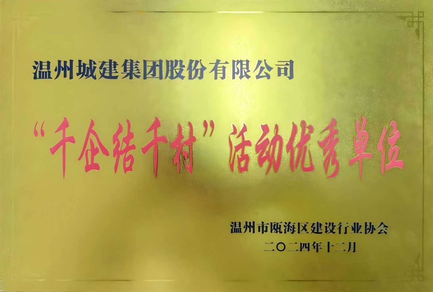 “千企結(jié)千村”活動優(yōu)秀單位