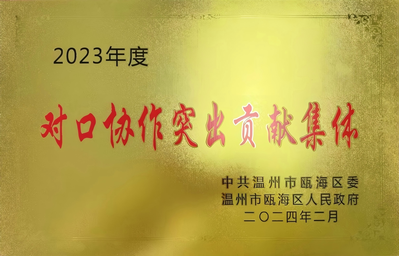 2023年度對口協(xié)作突出貢獻集體