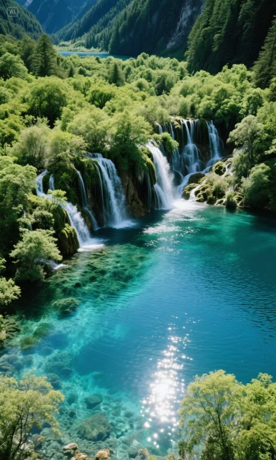 美丽的九寨沟 在川西的天地间 有一处梦幻的桃源