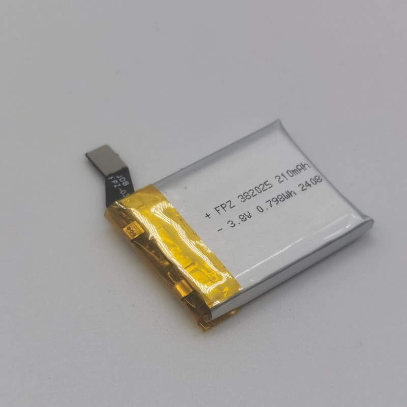 382025 210mAh FPC Flexible Board Low-Temperature Polymer Lithium Battery for Smart Wearables