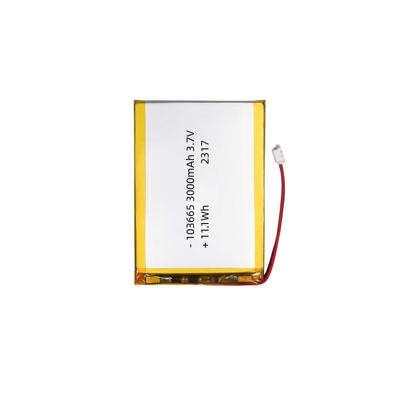 Polymer 103665 3.7V 3000mAh Li-ion Battery with UL, CB, KC, PSE, UN certifications