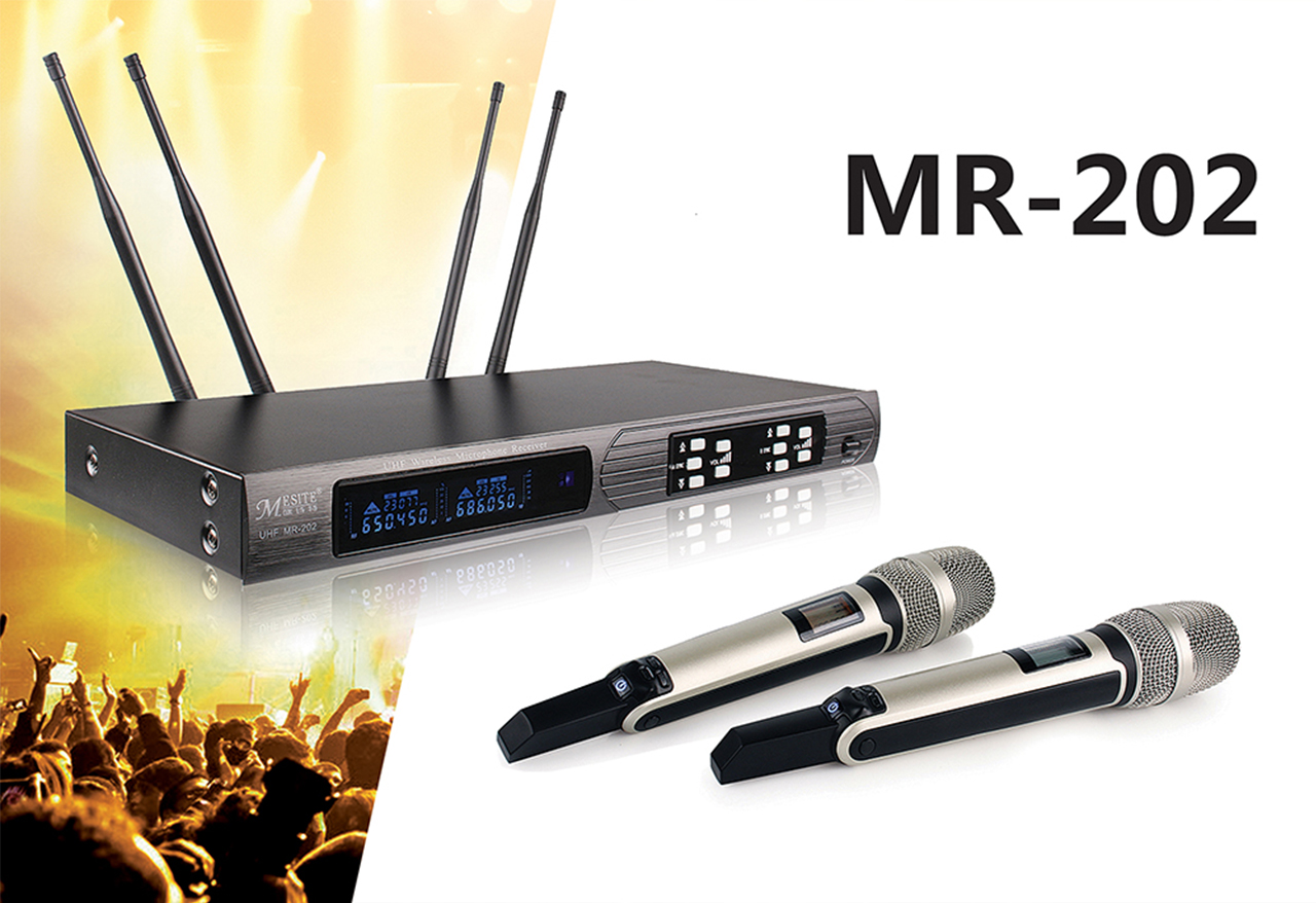 MR-202 無線真分集遠(yuǎn)距離一拖二麥克風(fēng)