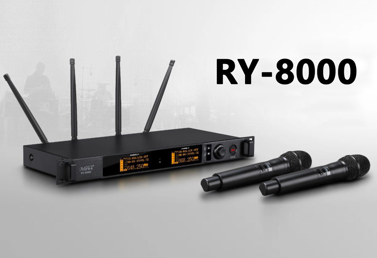 RY-8000 無(wú)線真分集遠(yuǎn)距離一拖二麥克風(fēng)