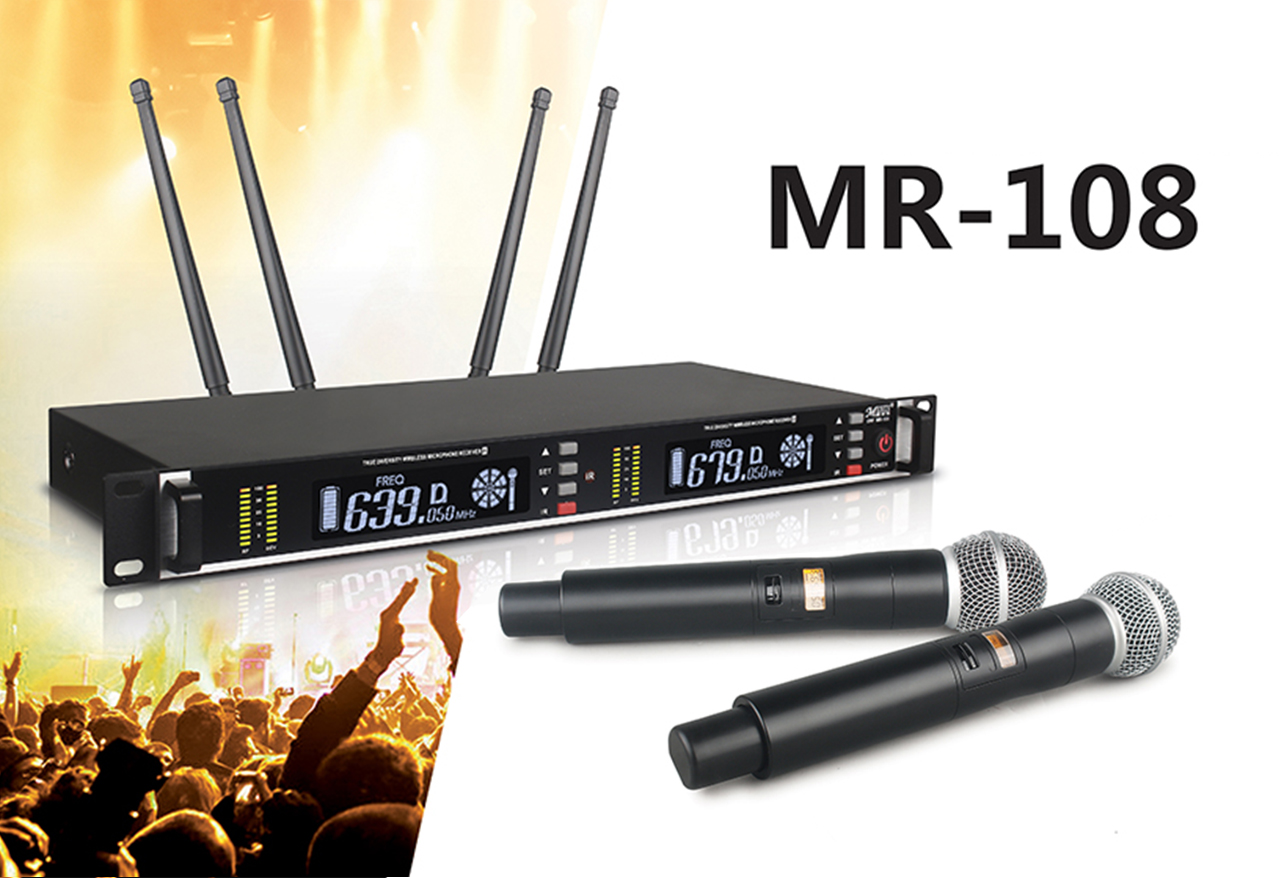 MR-108 無線真分集遠距離一拖二麥克風