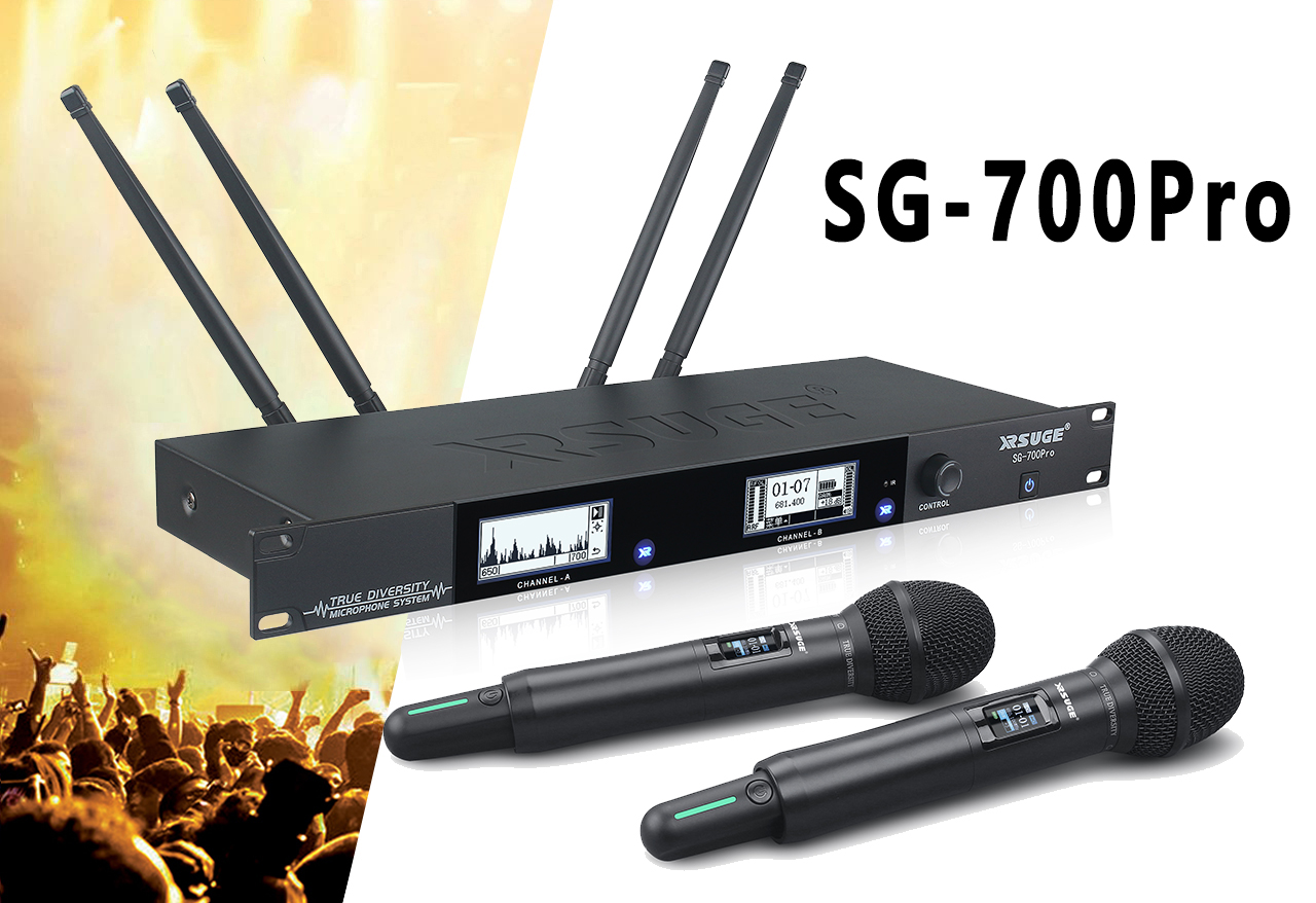 SG-700Pro 無線真分集遠距離一拖二麥克風