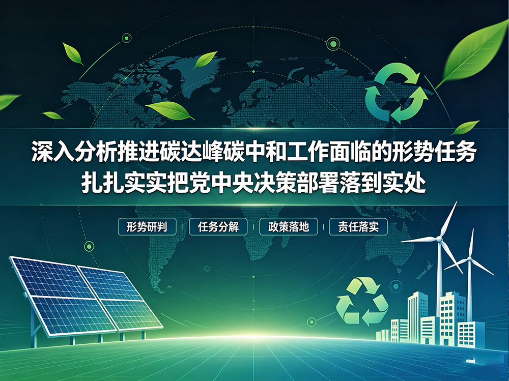 习近平：深入分析推进碳达峰碳中和工作面临的形势任务 扎扎实实把党中央决策部署落到实处