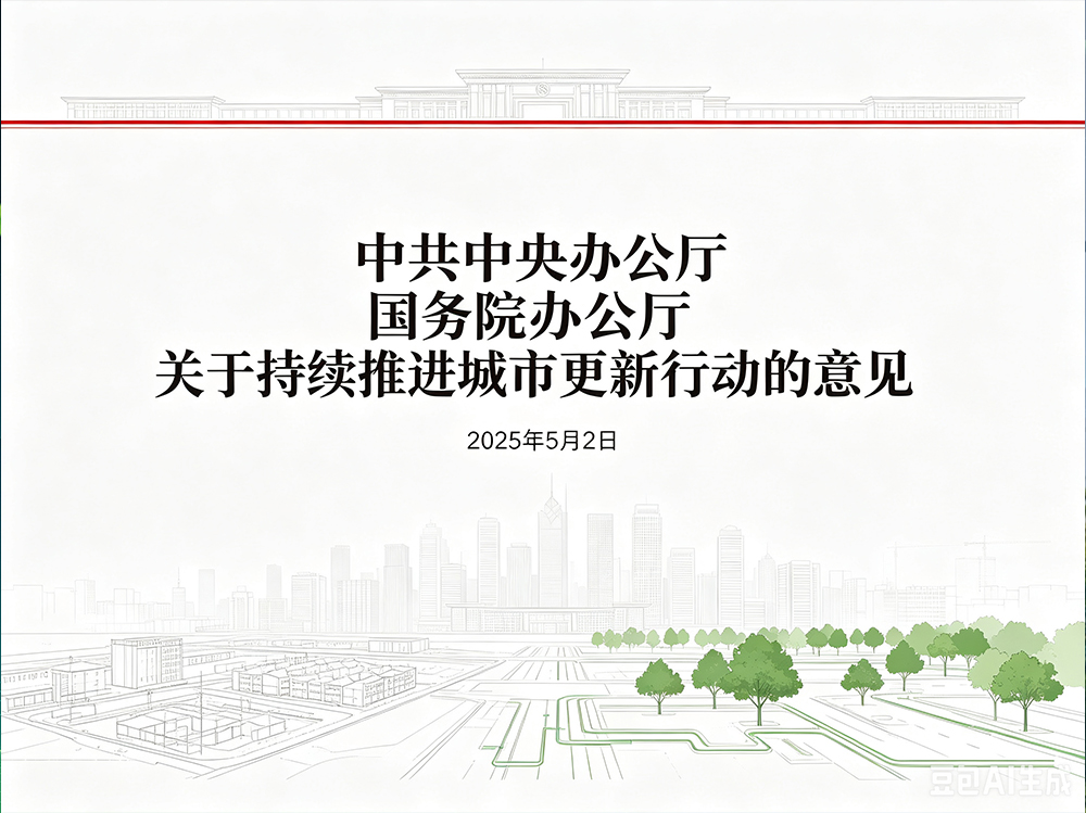 中共中央办公厅国务院办公厅关于持续推进城市更新行动的意见 (2025年5月2日)