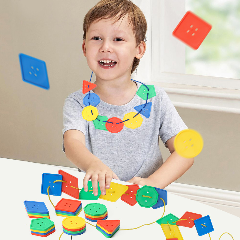 HL6009几何七巧板穿线纽扣