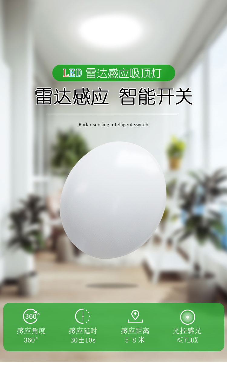 【格瑞捷(geruijie)LED照明/光源24W】 格瑞捷 LED雷达感应吸顶灯18W 套 白光220V【价格 图片 品牌 报价】-苏宁易购格瑞捷照明灯饰旗舰店