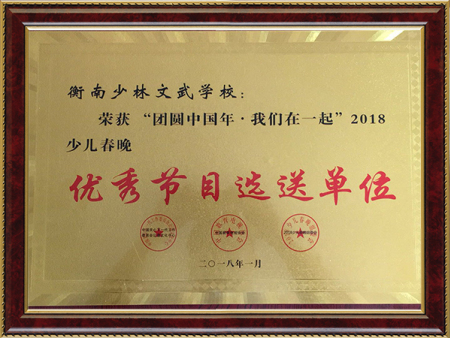 我校被评为少儿春晚的优秀节目选送单位