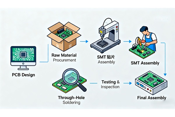 🔊 The Complete PCBA Processing Guide: From SMT to Final Testing