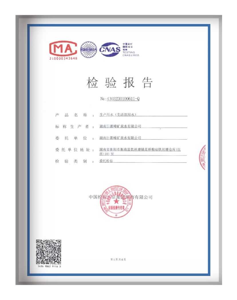 MA/CNAS认证检验报告