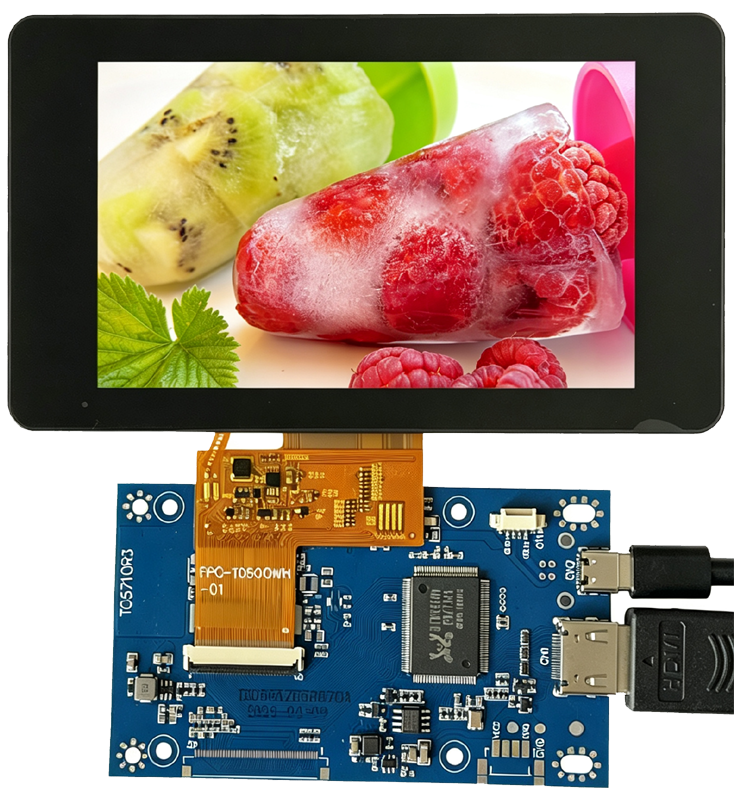 5 inch 1024x600 TFT display with HDMI interface board