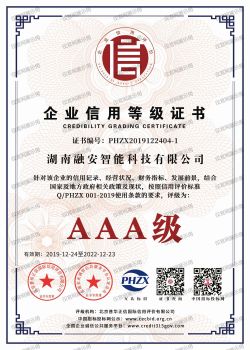 3A信用等级证书