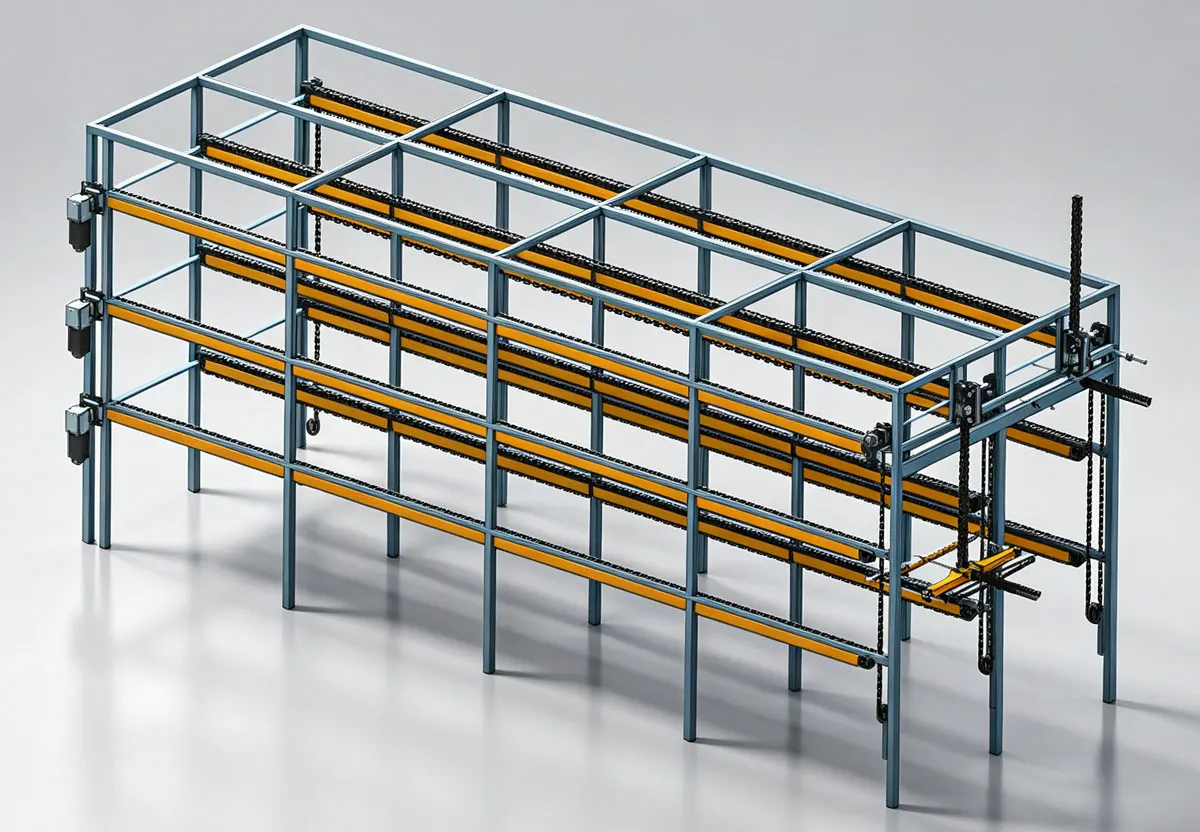 Automatic tobacco stick loading system for 3-tier flue-cured tobacco barns