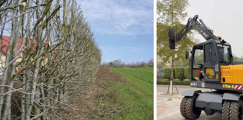 TTS100 excavator mounted hydraulic tree hedge trimmer