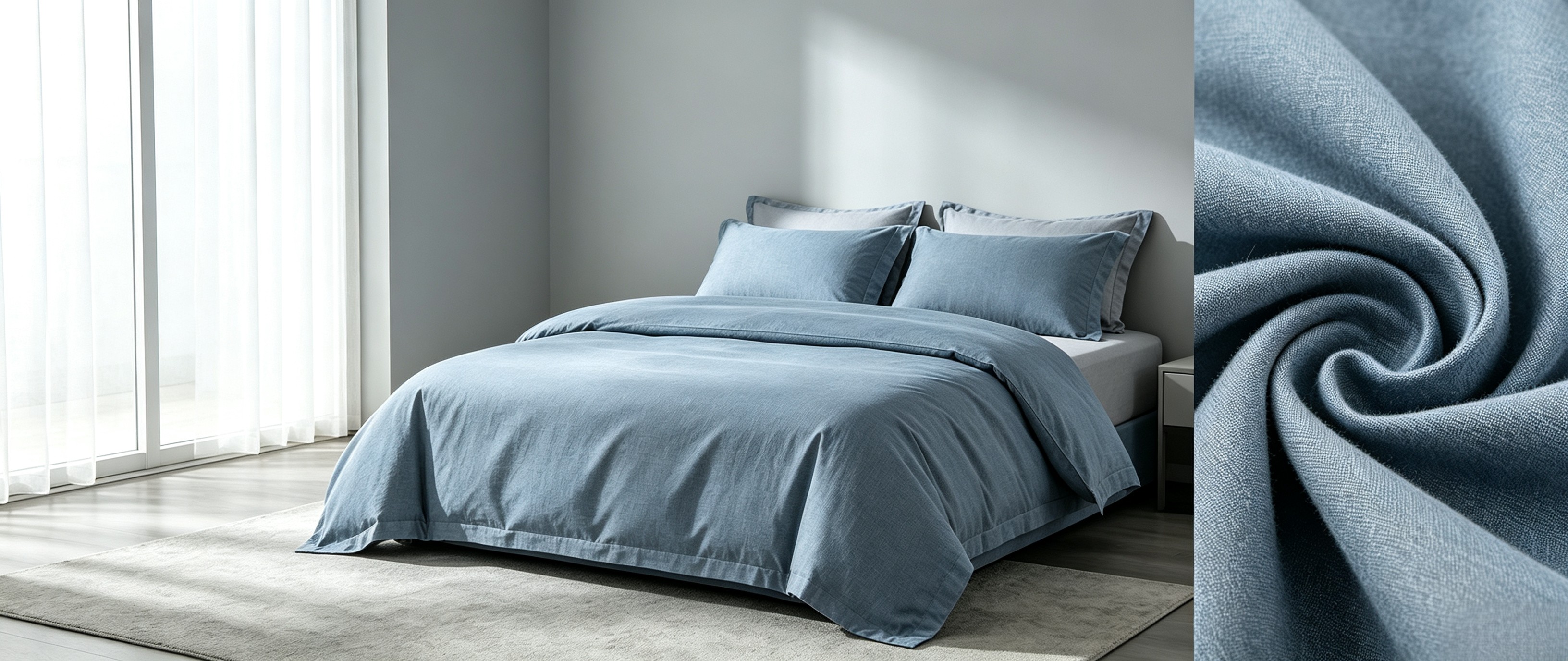 Brushed Microfiber Bedding Set 4‑Piece, Soft Duvet Cover Set with Sheet & Pillowcases