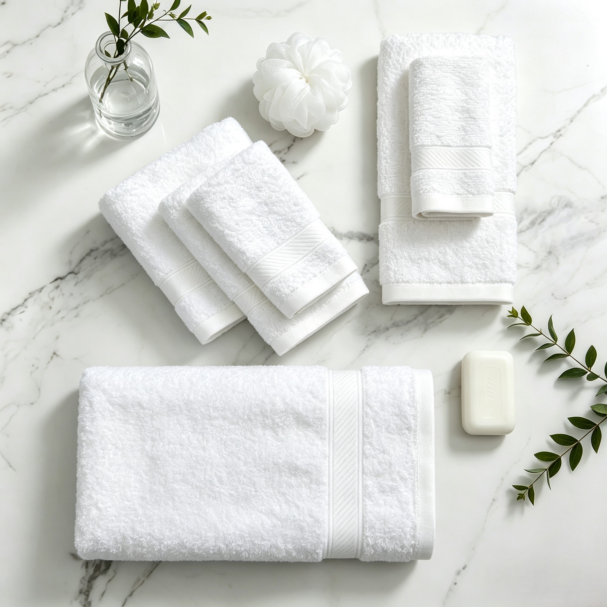 Wholesale Star Hotel Pure White Cotton Towel Set