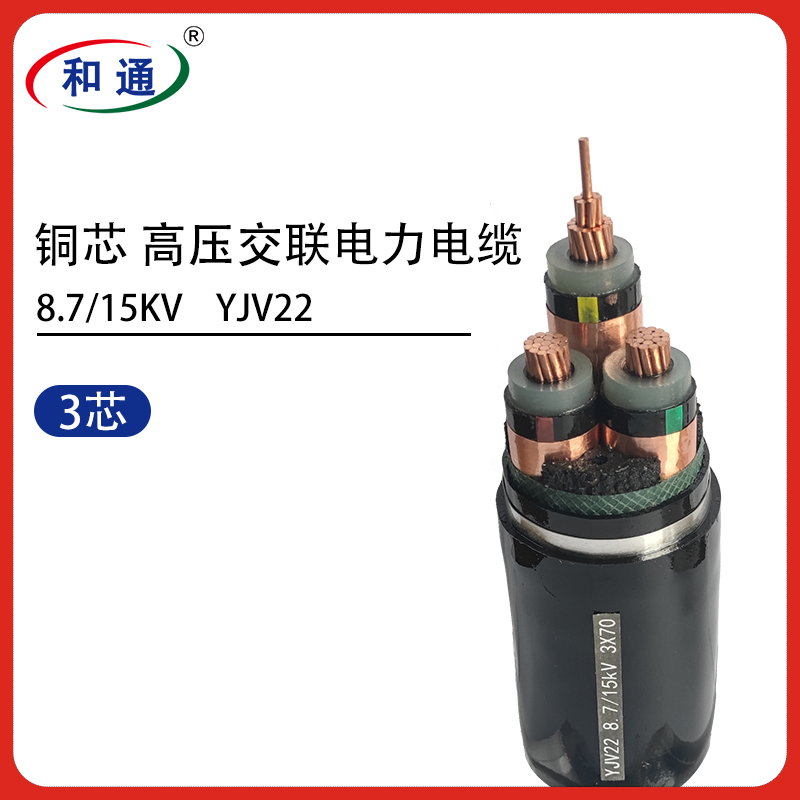 铜芯高压交联电力电缆 YJV22
