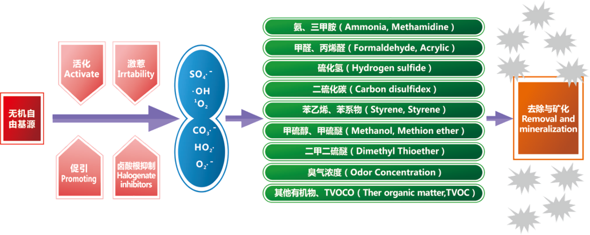 &nbsp; &nbsp;
&nbsp; 技术原理
&nbsp; &nbsp; &nbsp; SRR无机自由基技术（活化海盐复合净化），通过激惹活化的无机自由基源和能量转化场，快速实现对甲醛、苯、TVOC等多项致癌、致畸、有害气体及挥发性恶臭气体的矿化去除，使室内空气质量达到并超过国家规定的室内空气质量标准；
&nbsp; &nbsp; &nbsp; 经检验，SRR无机自由基技术的灭菌率达99.9%以上，可达卫生部《消毒技术规范》标准要求。
&nbsp;
&nbsp;
&nbsp;