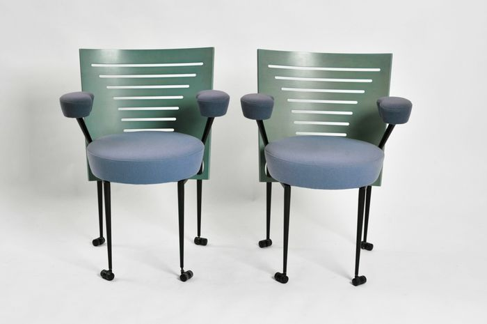 Memphis style armchairs