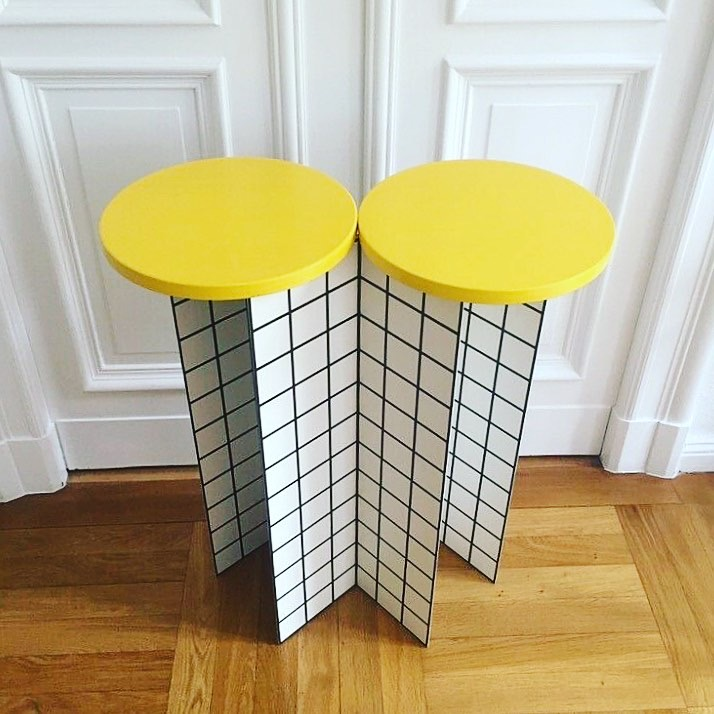 postmodern Memphis-style sidetable