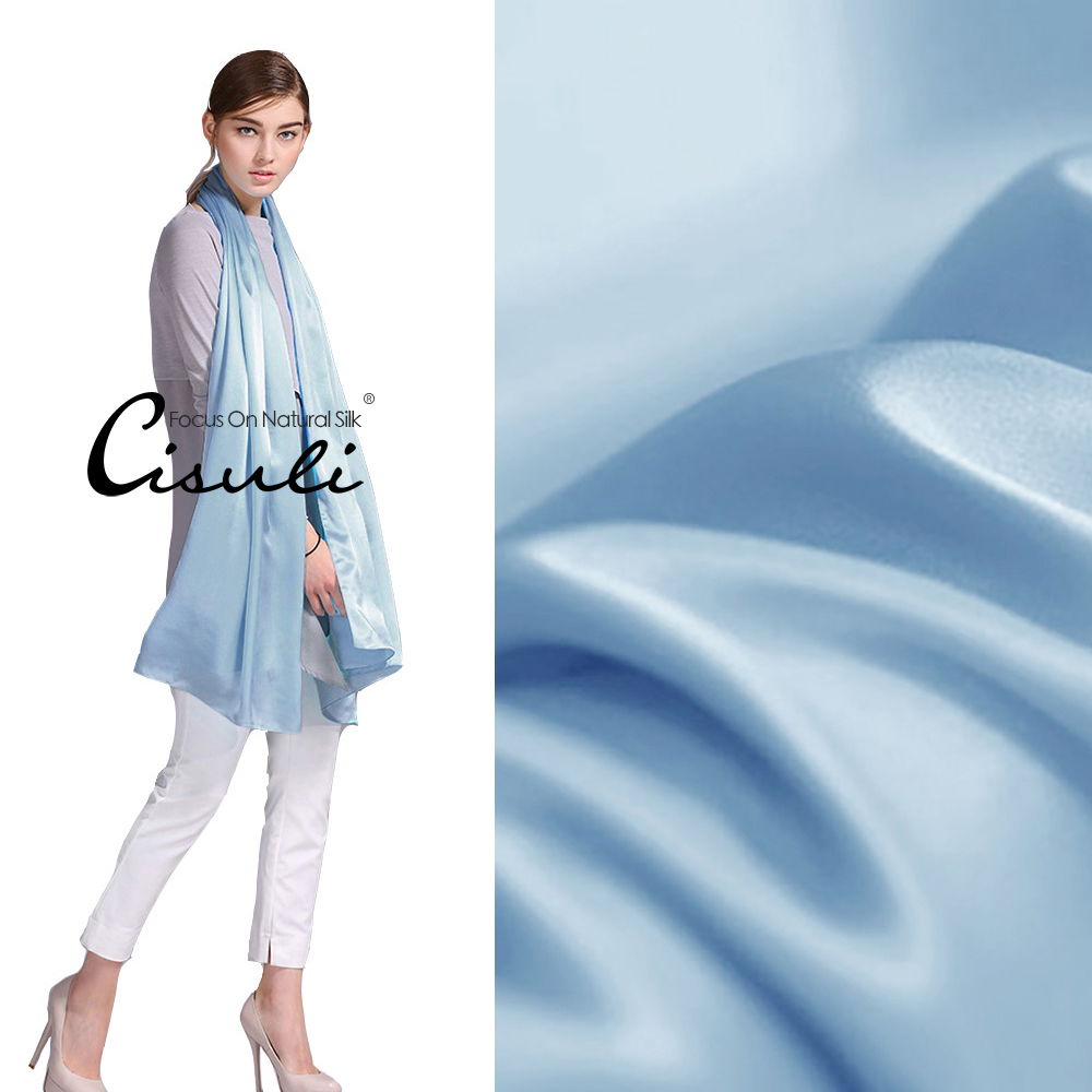 100% Pure Mulberry Silk Satin Long Scarf 55X180cm #06