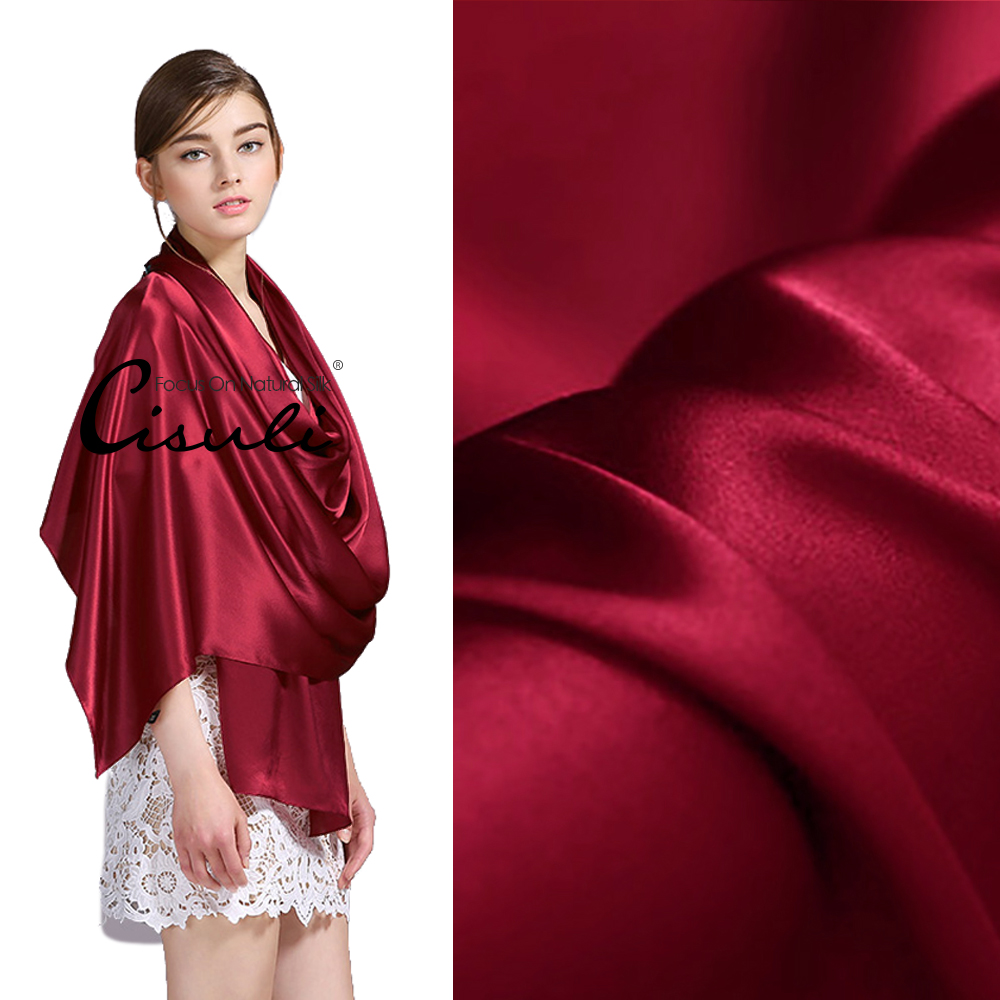 100% Pure Mulberry Silk Satin Long Scarf 55X180cm #07