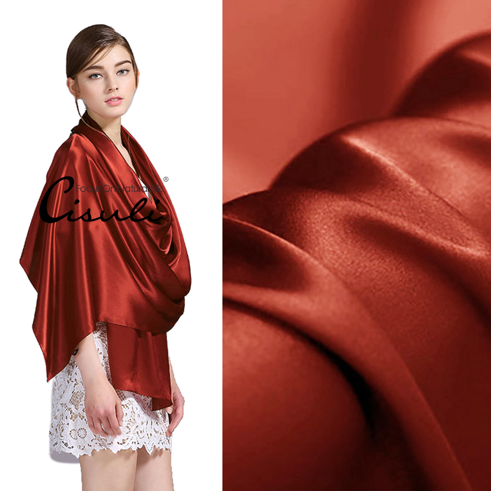 100% Pure Mulberry Silk Satin Long Scarf 55X180cm #18