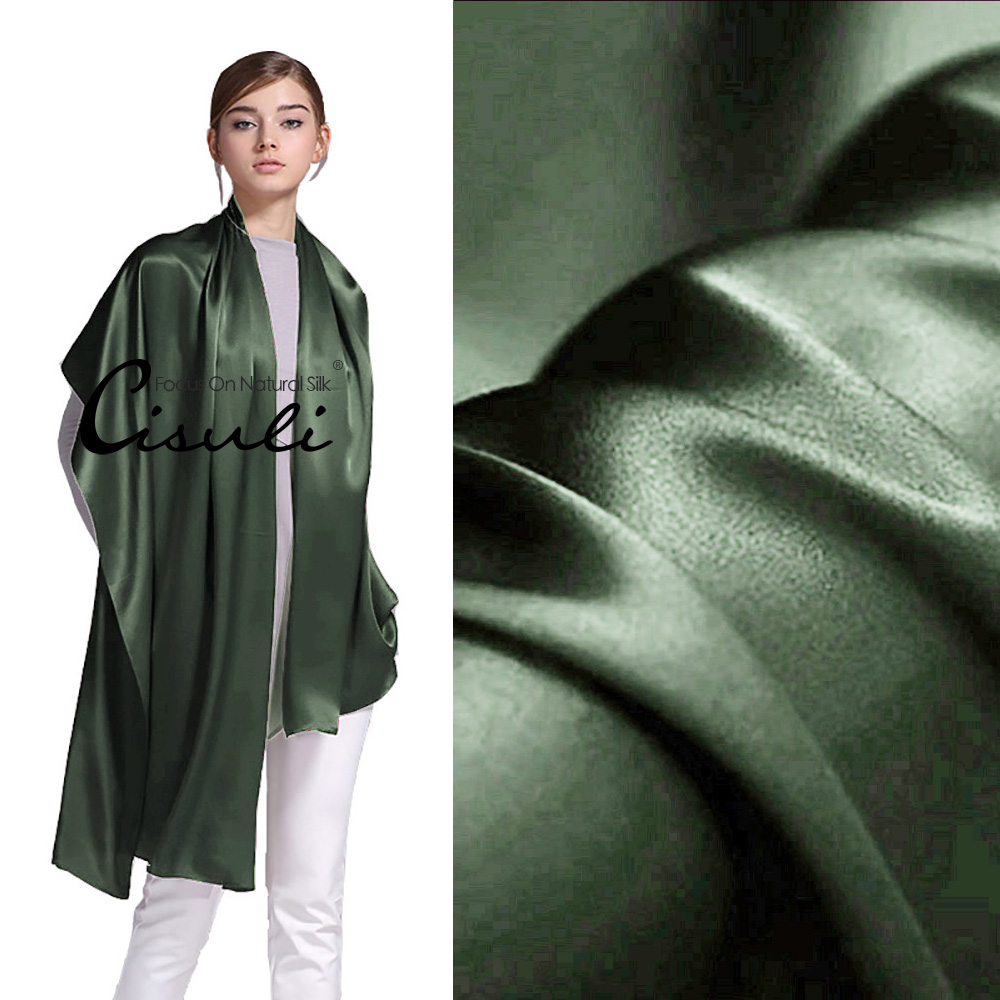 100% Pure Mulberry Silk Satin Long Scarf 55X180cm #95