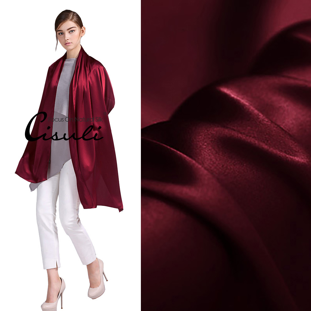 100% Pure Mulberry Silk Satin Long Scarf 55X180cm #30