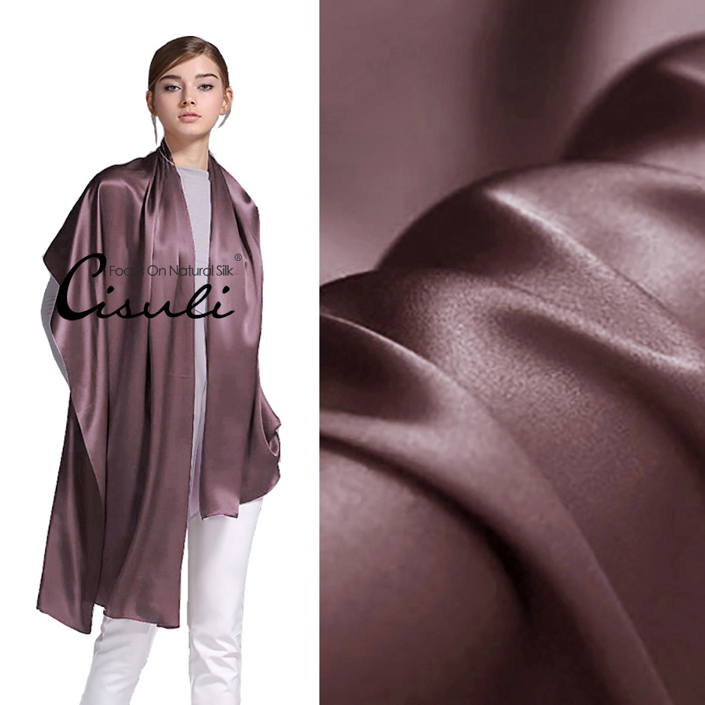 100% Pure Mulberry Silk Satin Long Scarf 55X180cm #09