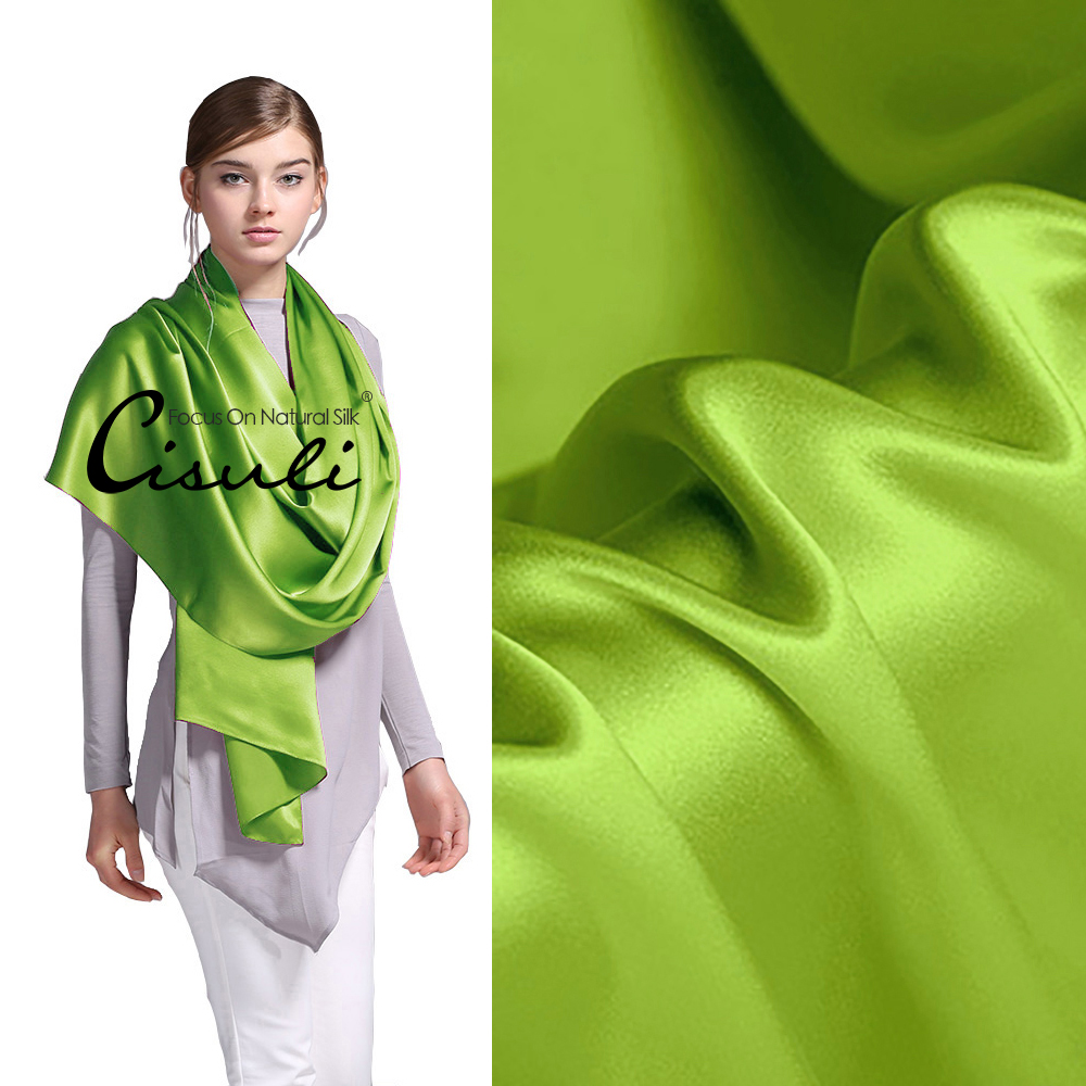 100% Pure Mulberry Silk Satin Long Scarf 55X180cm #33