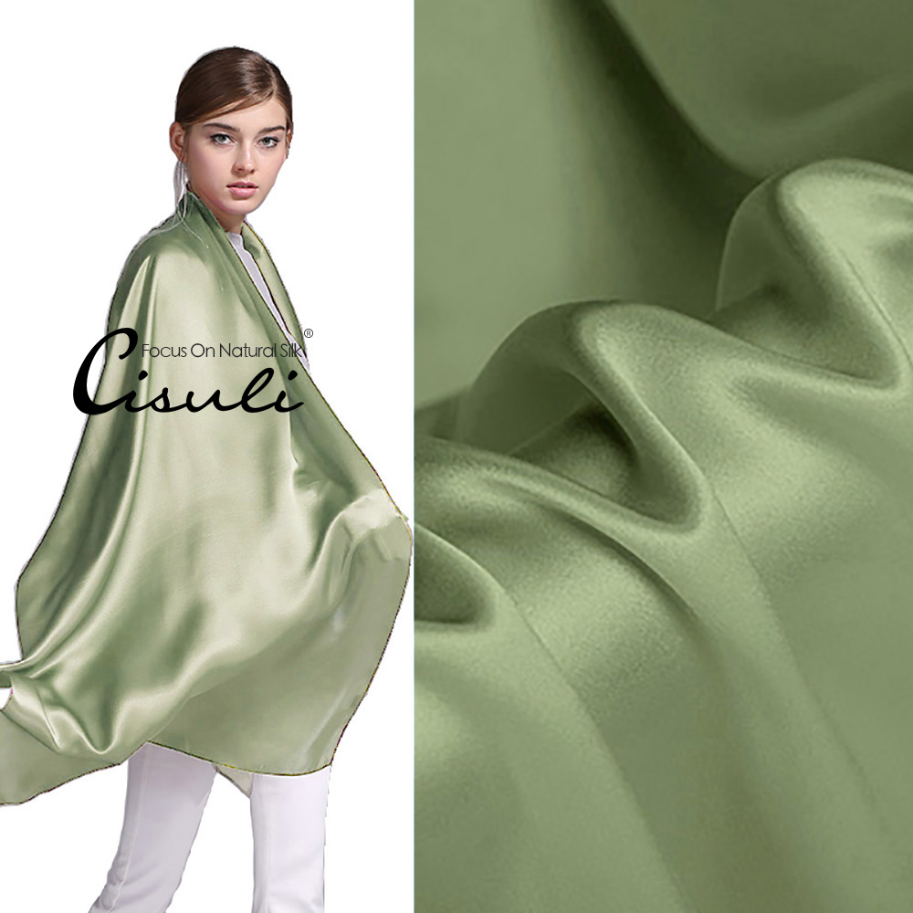 100% Pure Mulberry Silk Satin Long Scarf 55X180cm #19