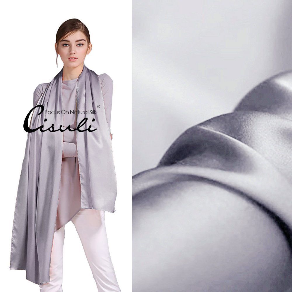 100% Pure Mulberry Silk Satin Long Scarf 55X180cm #94