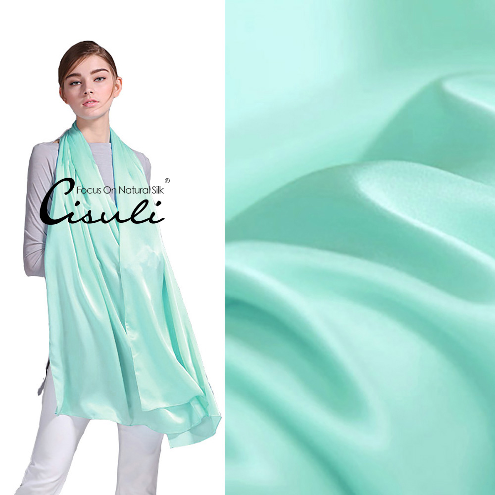 100% Pure Mulberry Silk Satin Long Scarf 55X180cm #12