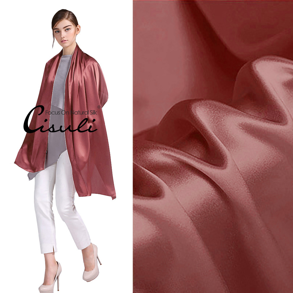 100% Pure Mulberry Silk Satin Long Scarf 55X180cm #65