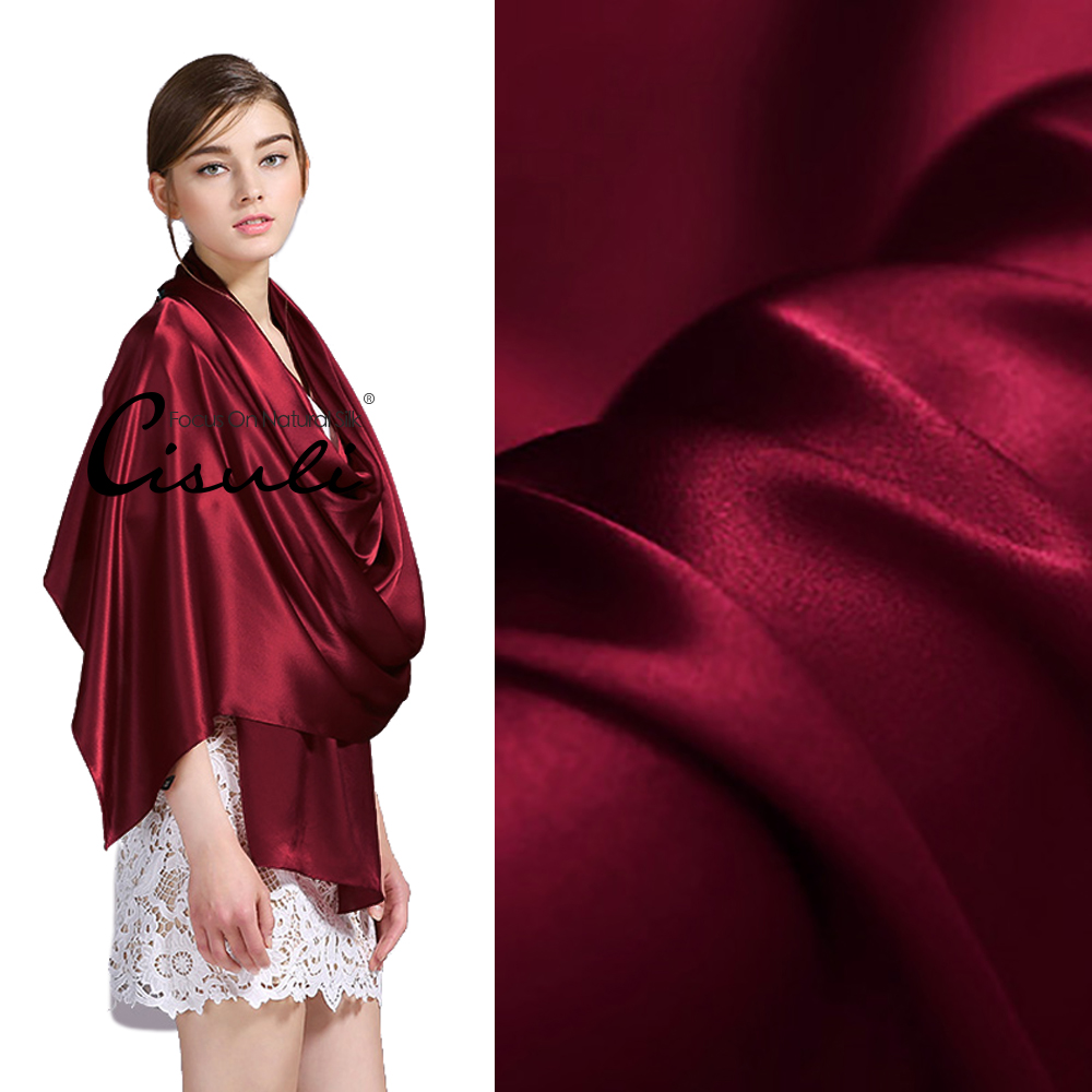 100% Pure Mulberry Silk Satin Long Scarf 55X180cm #13