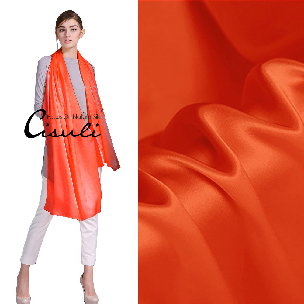 100% Pure Mulberry Silk Satin Long Scarf 55X180cm #86