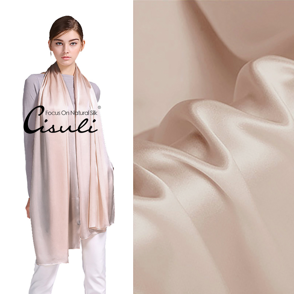 100% Pure Mulberry Silk Satin Long Scarf 55X180cm #81