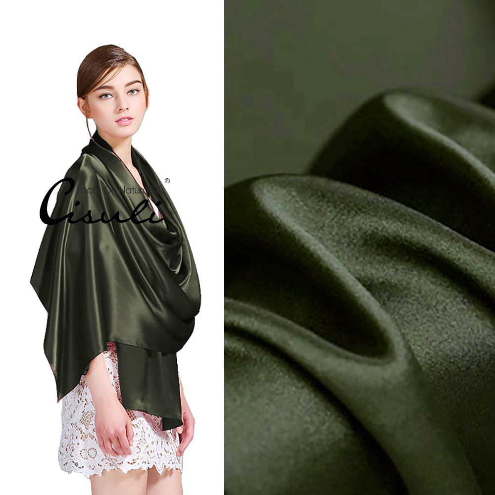 100% Pure Mulberry Silk Satin Long Scarf 55X180cm #39